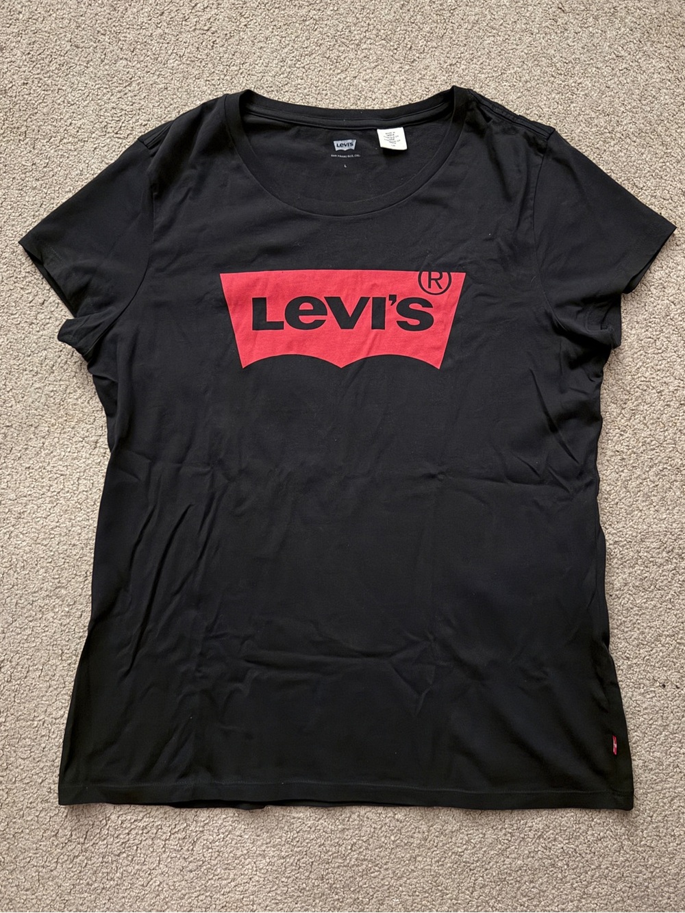Women’s Levi's Logo Black T-Shirt- Large
